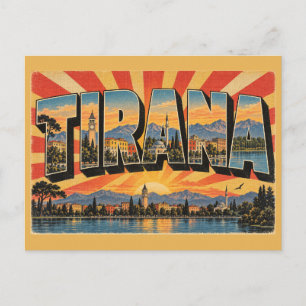 Carte Postale Tirana Albanie Ville Colorée Lac Art