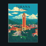 Carte Postale Tirana, Albanie Vintage voyage Balkan Art<br><div class="desc">Découvrez la capitale colorée de Tirana, en Albanie, avec cette carte postale vintage qui met en valeur le mélange unique de modernité et d'histoire de la ville. Connue pour ses carrés animés, sa statue emblématique de Skanderbeg et ses bâtiments aux couleurs pastel, Tirana exprime l'énergie et l'esprit de la récente...</div>