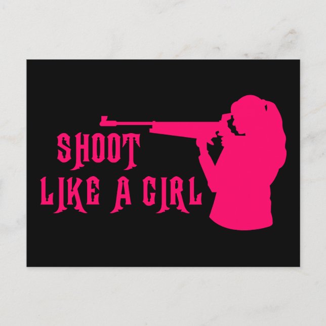 Carte Postale Tirer comme une fille rose (Devant)