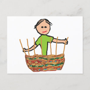 Carte Postale Tissage de panier