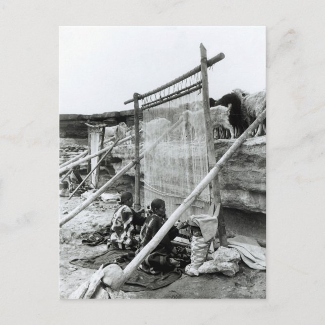 Carte Postale tisserands navajo, vers 1914 (Devant)