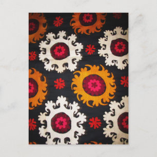 Carte Postale Tissu d'art populaire Vintage coloré