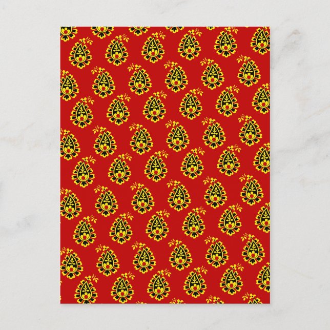 Carte Postale Tissu indien traditionnel (Devant)