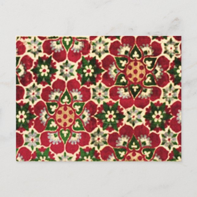 Carte Postale Tissu médical à fleurs rouges (Devant)