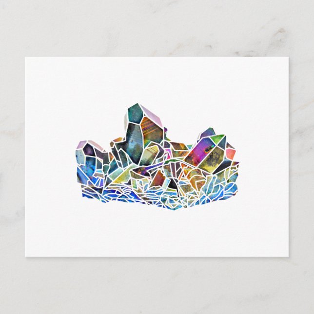 Carte Postale Titane Quartz Healing Cristal Art arc-en-ciel Aura (Devant)