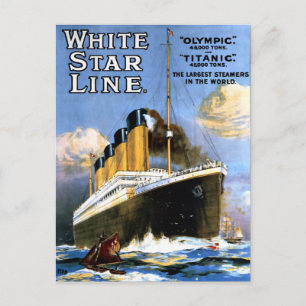 Carte postale Titanic Line Star