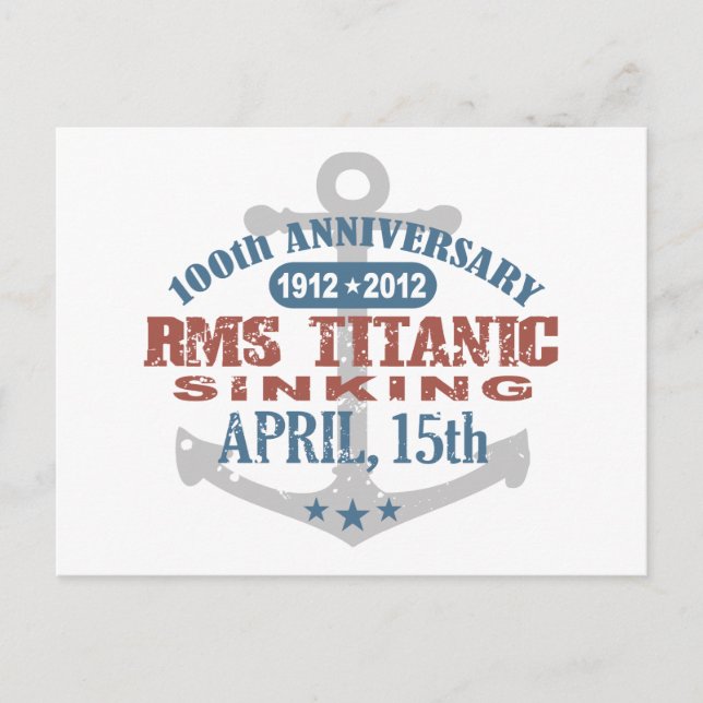 Carte Postale Titanic Sinking 100 ans Anniversaire (Devant)
