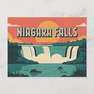 Carte Postale Titre : Coucher de soleil sur les chutes du Niagar
