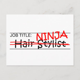 Carte Postale Titre de l'emploi Ninja - Liste des cheveux