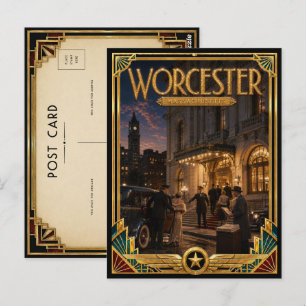 Carte Postale Titre du produit Worcester Massachusetts Art Vinta