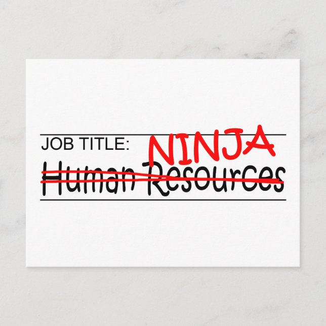 Carte Postale Titre du travail Ninja - HR (Devant)