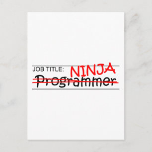 Carte Postale Titre du travail Ninja - Programmeur