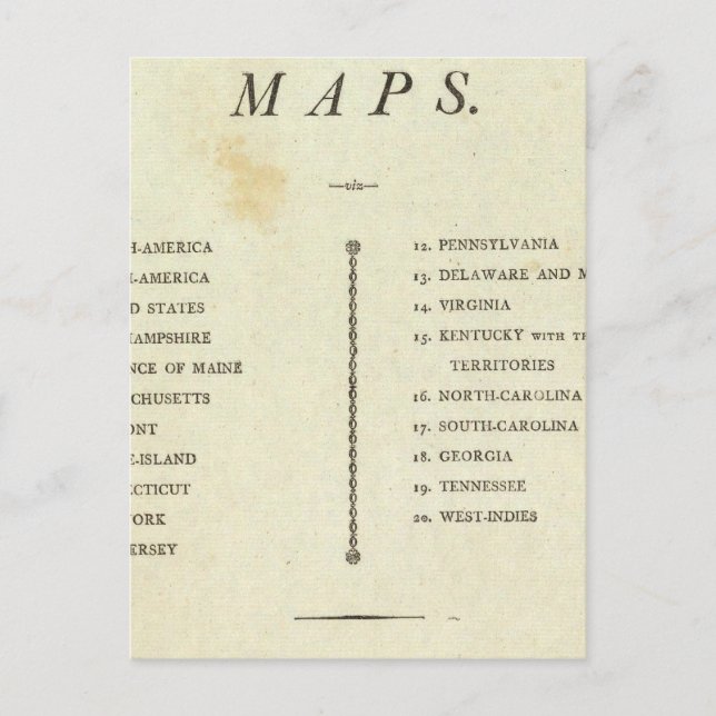 Carte Postale Titre Page atlas américain (Devant)