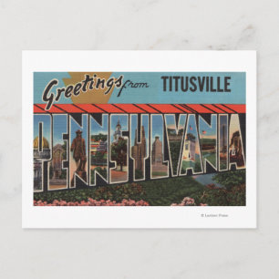 Carte Postale Titusville, Pennsylvanie - Scènes de grandes lettr