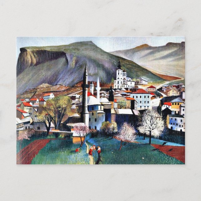 Carte Postale Tivadar Kosztka Csontvary art : Printemps à Mostar (Devant)