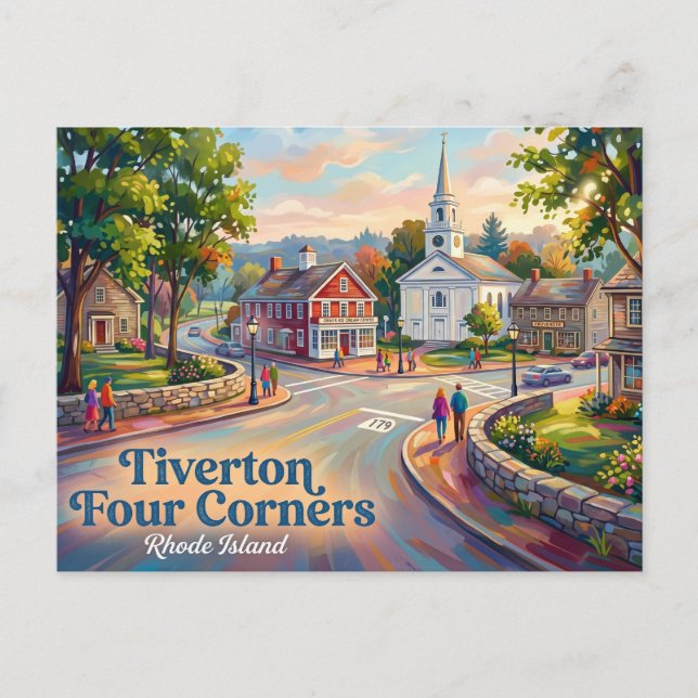 Carte Postale Tiverton Four Corners Rhode Island (Devant)