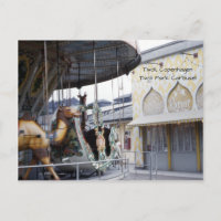 Tivoli Park Copenhagen Carousel Vintage des années