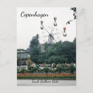 Carte Postale Tivoli Park Copenhagen Vintage Balloon Ride 1940