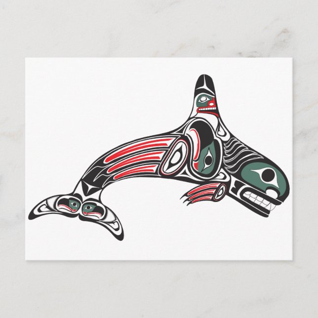 Carte Postale Tlingit Tueur Baleine et Aigle (Devant)