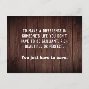 Carte Postale To make a difference in someone's life wood