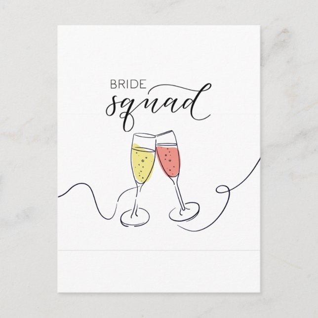 Carte postale Toast au Champagne pour la Bride Squ (Devant)