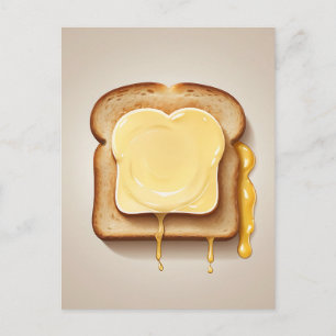 Carte Postale Toast avec beurre qui fond