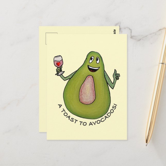 Carte Postale Toast Avocado (Devant/Arrière en situation)