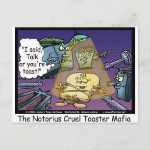Carte Postale Toast Mafia Drôle Offbeat Cartoon Cadeaux et Tee -