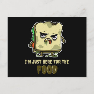 Carte Postale Toast Sandwich Zombie Drôle Halloween Kawaii