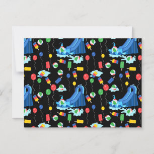 Carte Postale Toboggan Enfants Été Garçon Fille Amusement