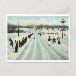 Carte Postale Toboggan Slide, Montréal Vintage