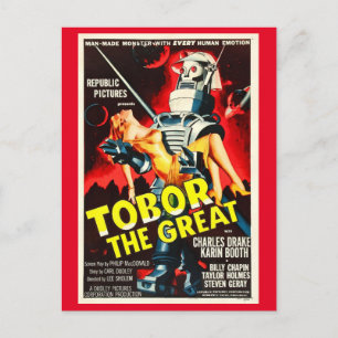 Carte Postale Tobor the Great Vintage robot movie