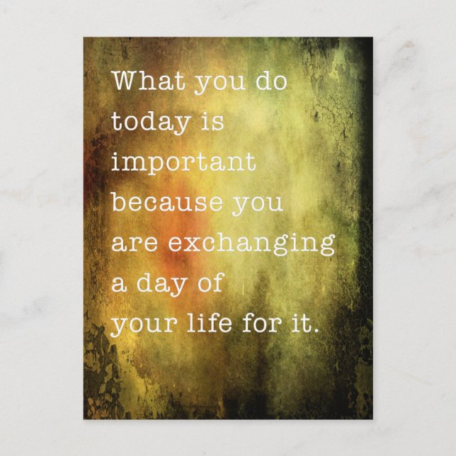 Carte Postale Today is Important (Devant)