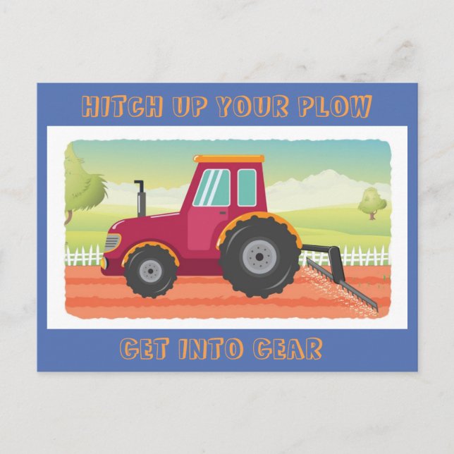 Carte Postale Toddler Tractor Anniversaire Invitation (Devant)
