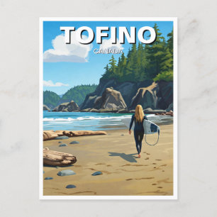 Carte Postale Tofino Canada Surfer sur Beach Travel