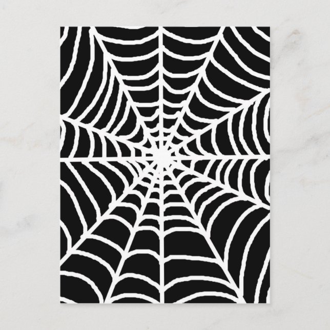 Carte Postale Toile d'araignée noire et blanche (Devant)