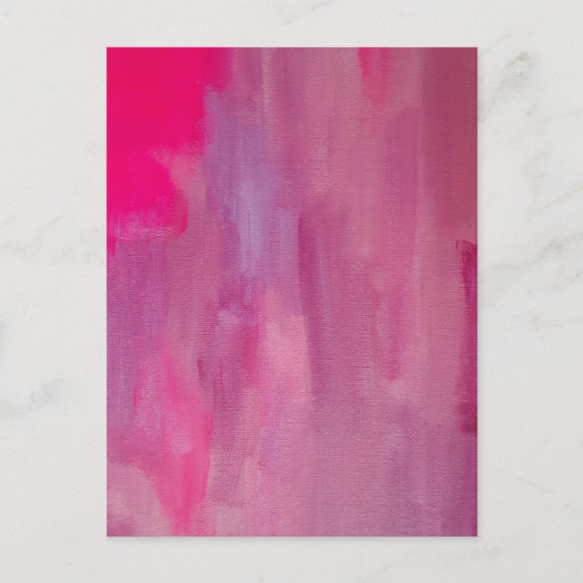Carte Postale Toile d'art Abstrait de rêve rose (Devant)