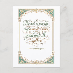Carte Postale "Toile de notre vie" Shakespeare