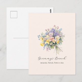 Carte Postale Toile personnalisée Fleurs de Mamie pour petits-en