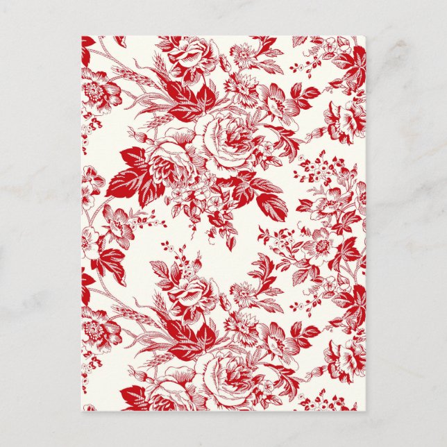 Carte Postale Toile Roses (Devant)