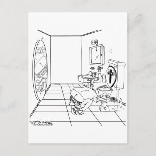 Carte Postale Toilette empêtrée par une fissure