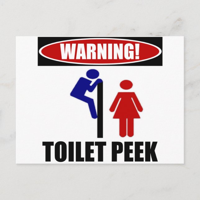 Carte Postale Toilette Peek (Devant)