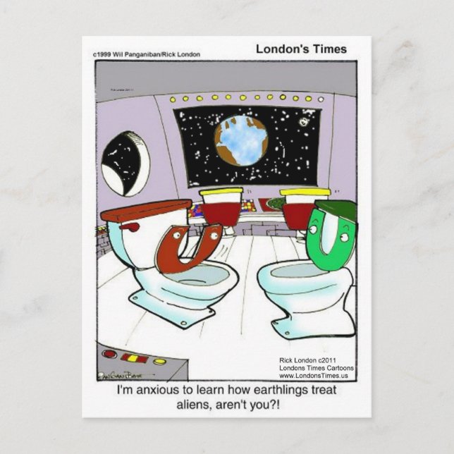 Carte Postale Toilettes de l'espace extraterrestre T-shirts drôl (Devant)