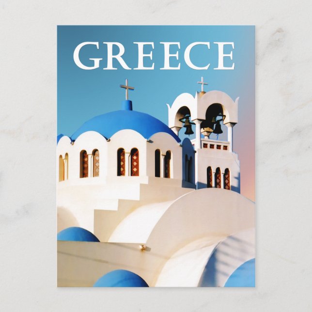 Carte Postale Toit de l'église et clocher Grèce (Devant)