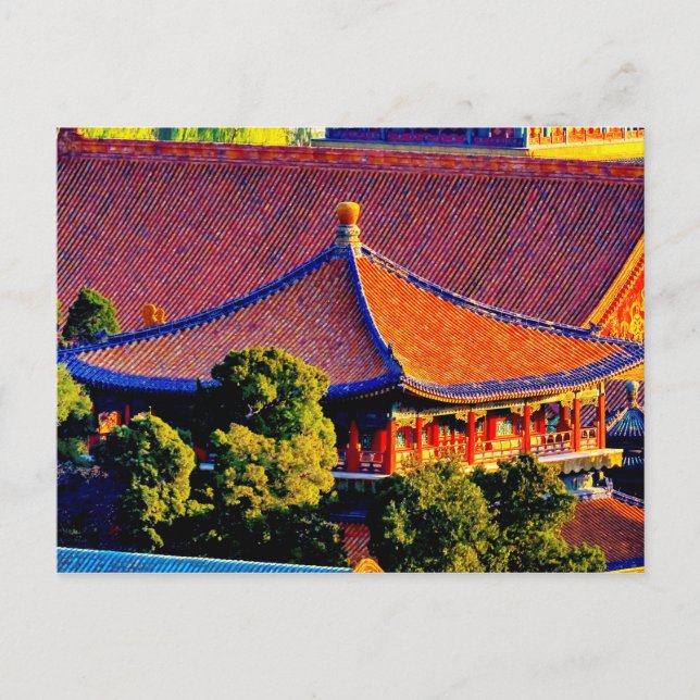 Carte Postale Toit du Pavillon Bleu | Cité Interdite (Devant)