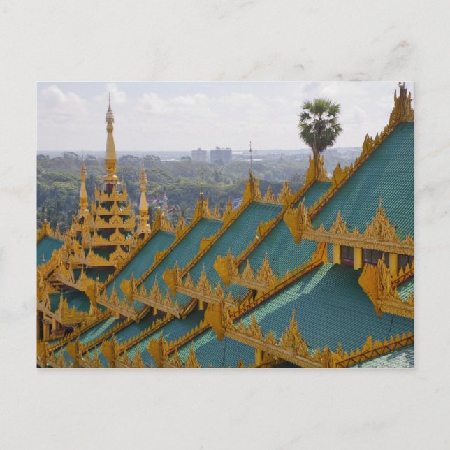 Carte Postale Toits de la pagode Shwedagon, Yangon, Myanmar (Devant)