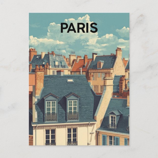 Carte Postale Toits de Paris (Devant)