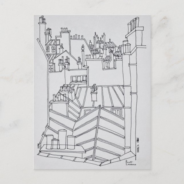 Carte Postale Toits de Paris, France (Devant)