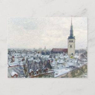 Carte Postale Toits d'hiver à Tallinn, Estonie Europe Art