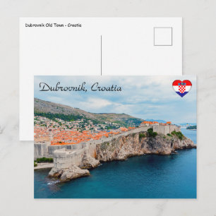 Carte Postale Toits et murs de la vieille ville de Dubrovnik - C